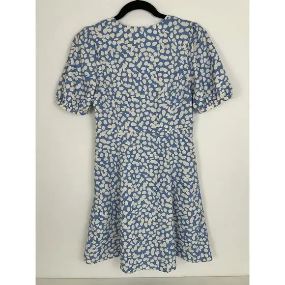 Uniqlo Babydoll Light Blue Fit and Flare Dress Printed Short Sleeve Women's XS - Picture 5 of 11